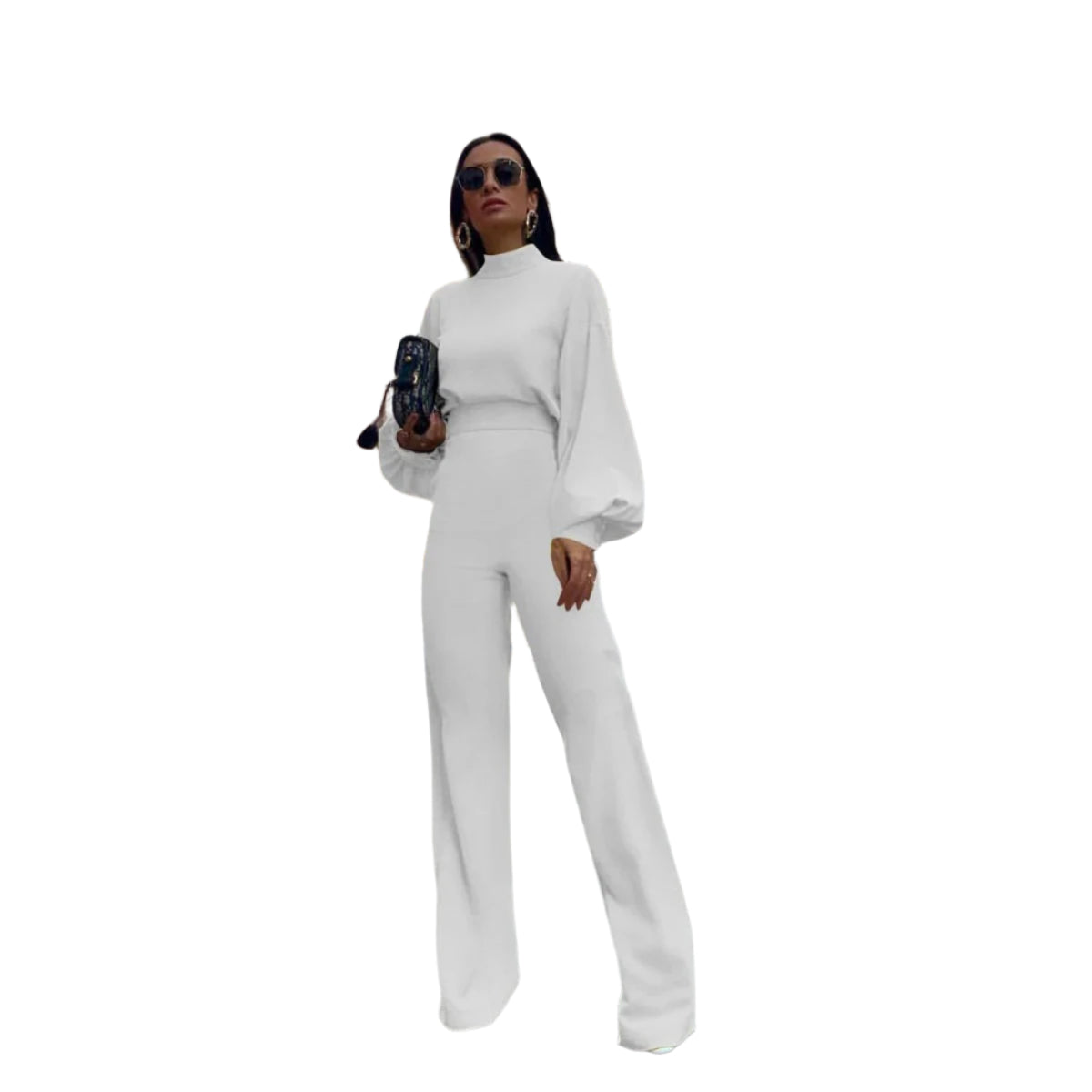 Overall mit hoher Taille und weiten Ärmeln