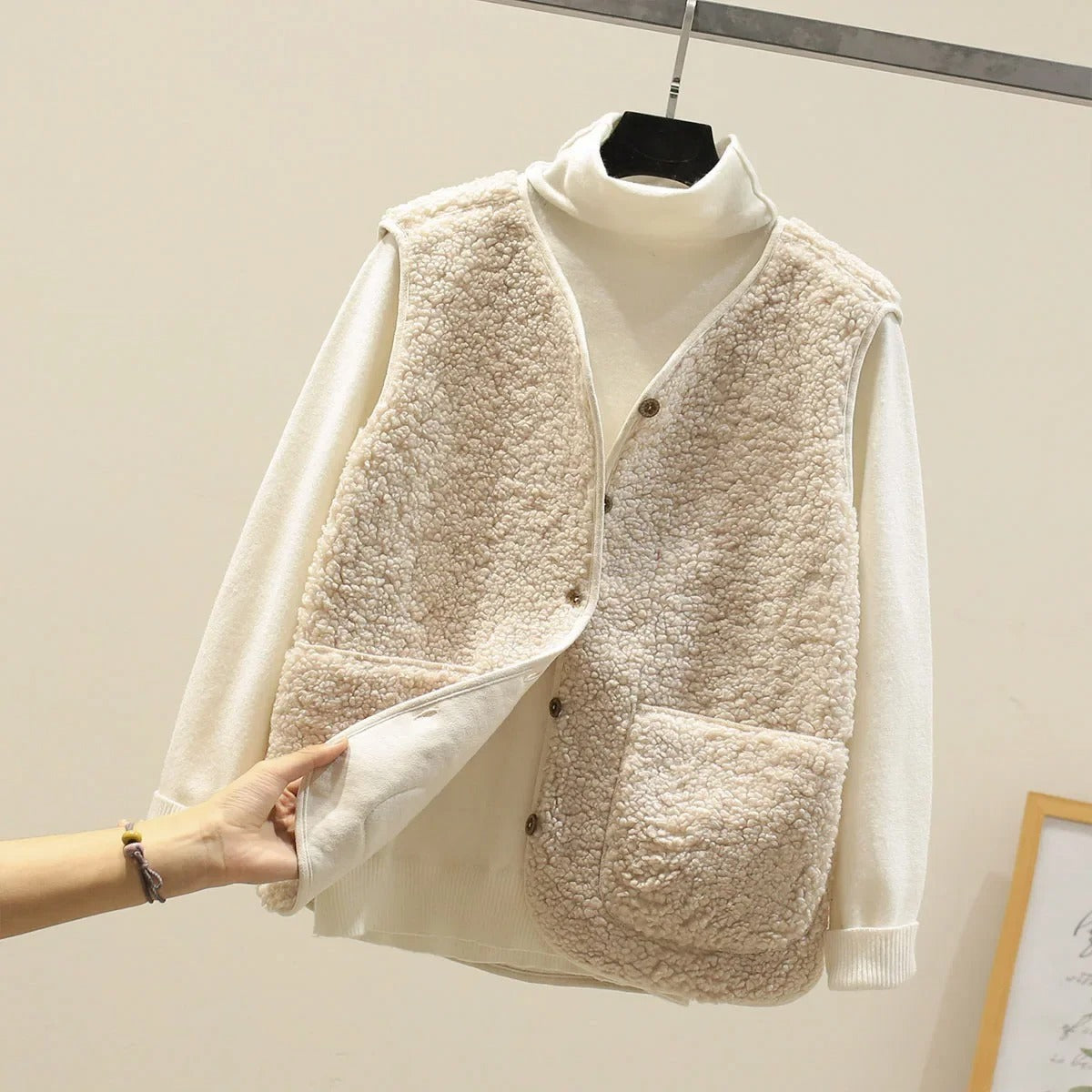 Plüsch-Fleece-Weste für Frauen