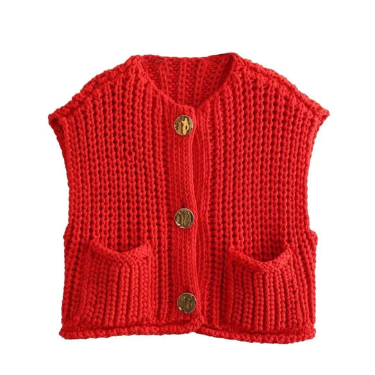 Strickjacke für Damen mit Metallknöpfen