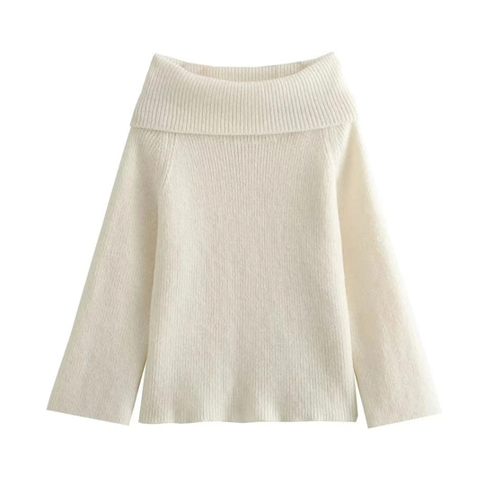 Off-Shoulder-Strickpullover für Frauen