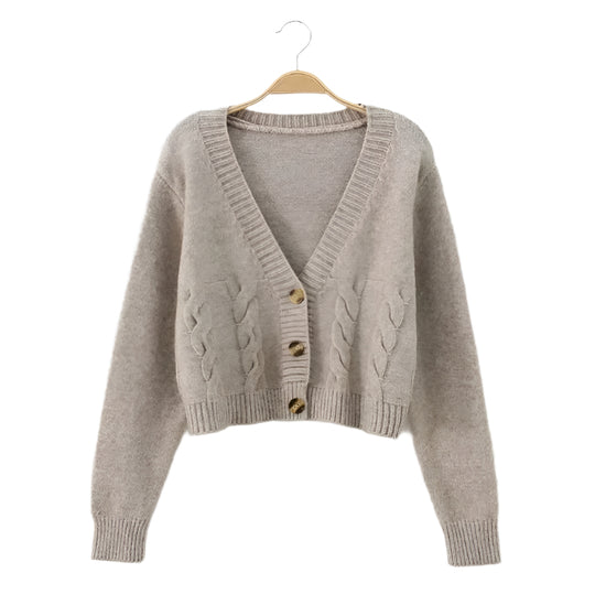 Strickjacke mit V-Ausschnitt für Damen
