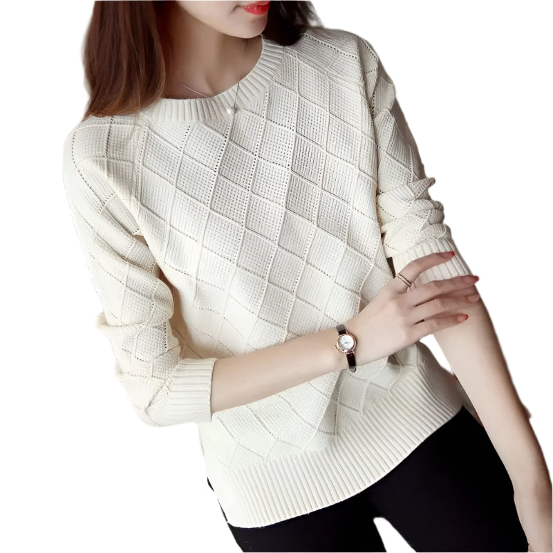 Damen-Strickpullover in Volltonfarben