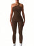 Women's Yoga Jumpsuit Sport Set mit einer Schulter