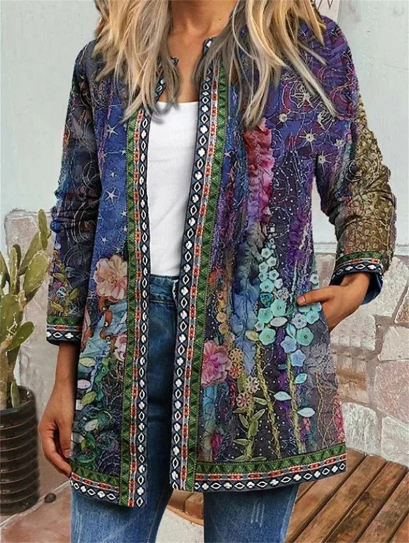 Damenweste mit ethnischem Print
