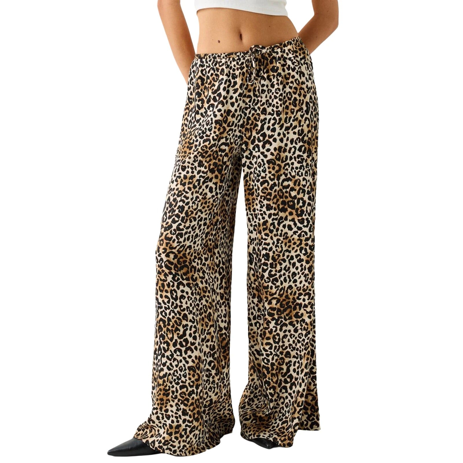 Vintage Leopardenmuster Weite Hose