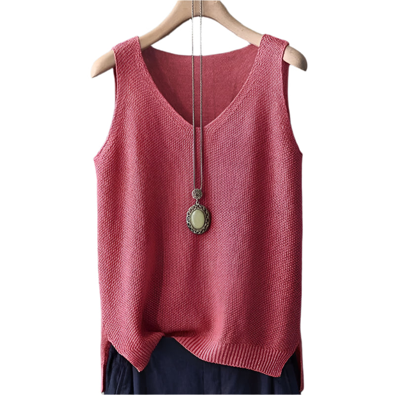 Ärmellose Strickbluse für Damen