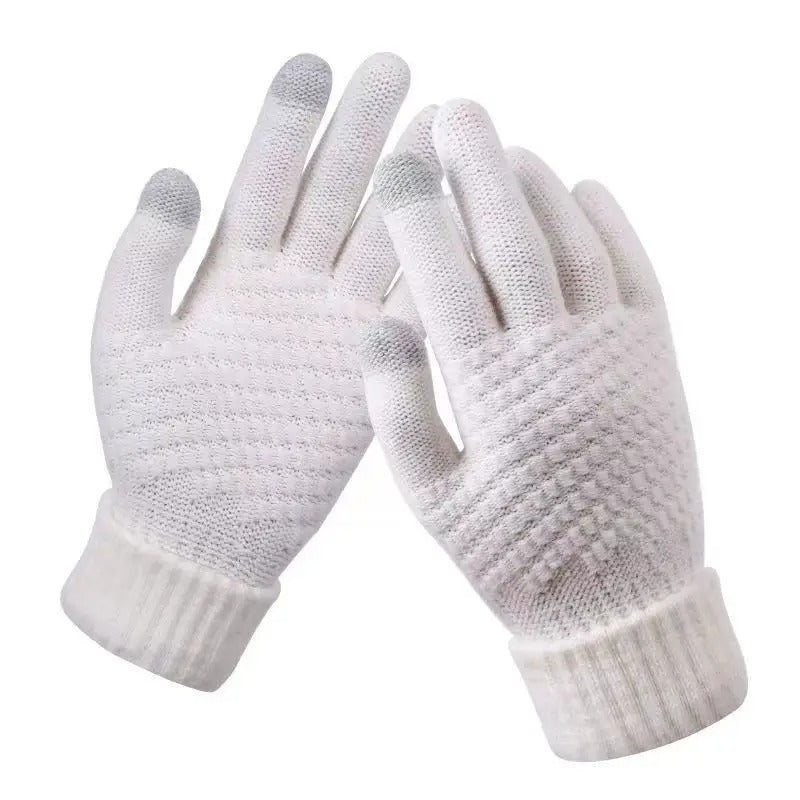 Klassische gestrickte Touchscreen-Handschuhe