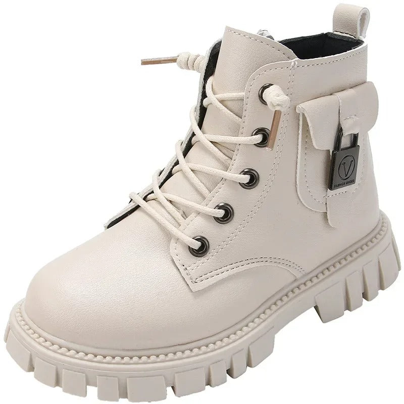 Kurze Lederstiefel für Kinder
