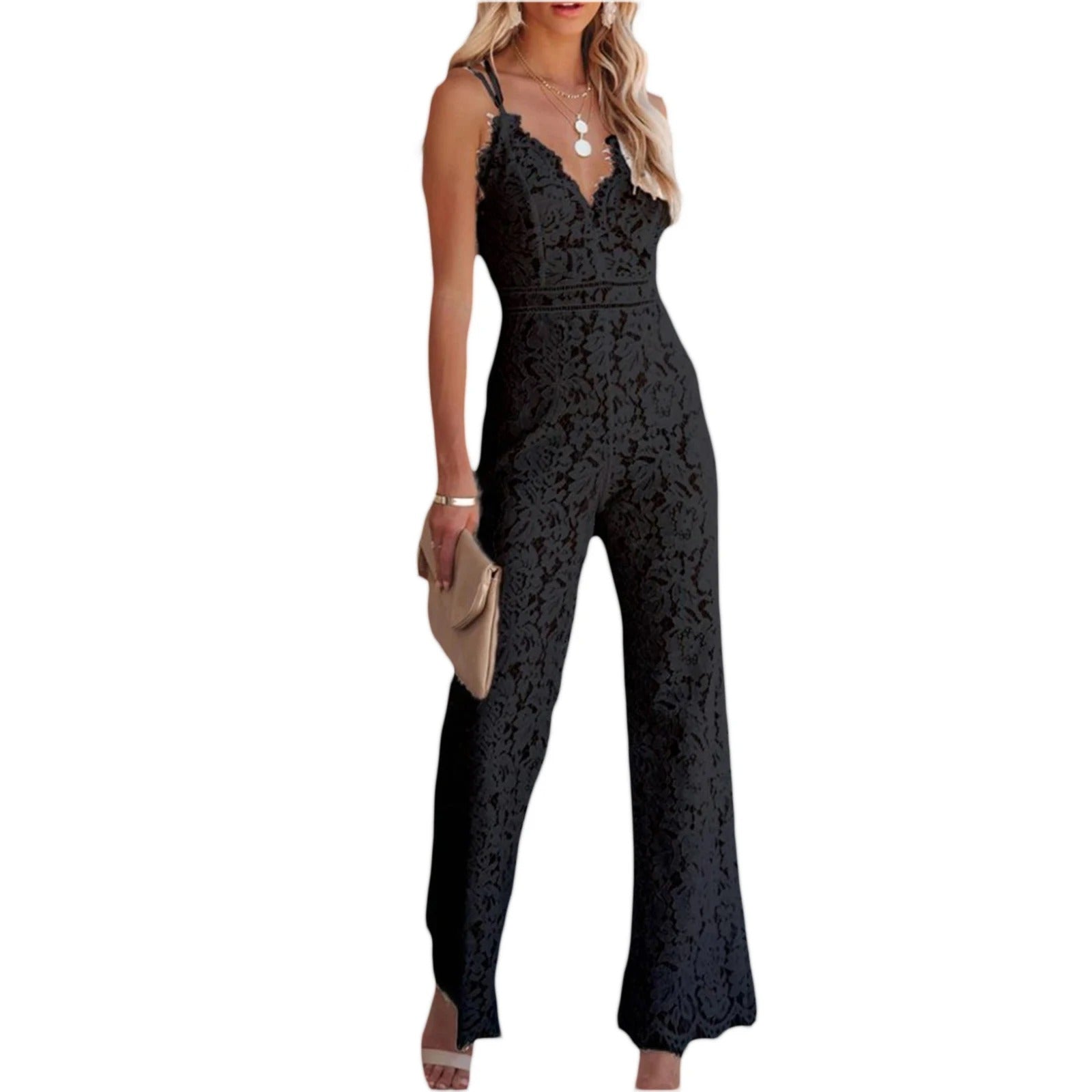 Blumiger Jumpsuit aus Spitze für Damen