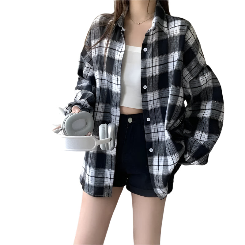 Oversized kariertes Hemd für Damen