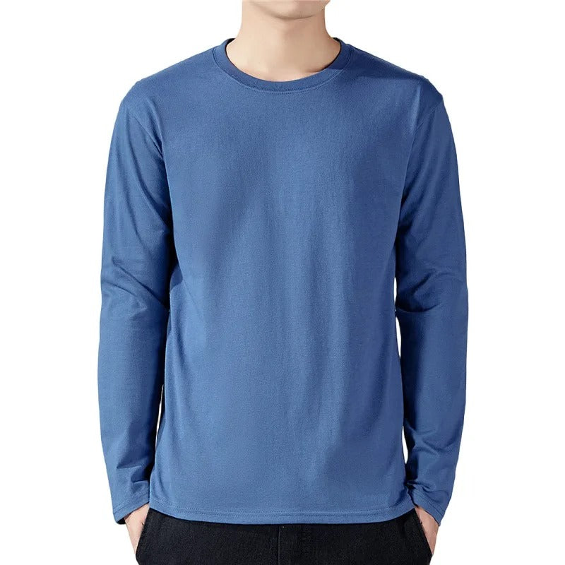 Unifarbenes Langarm-T-Shirt für Männer
