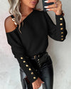 Langärmelige Button-Down-Bluse für Damen