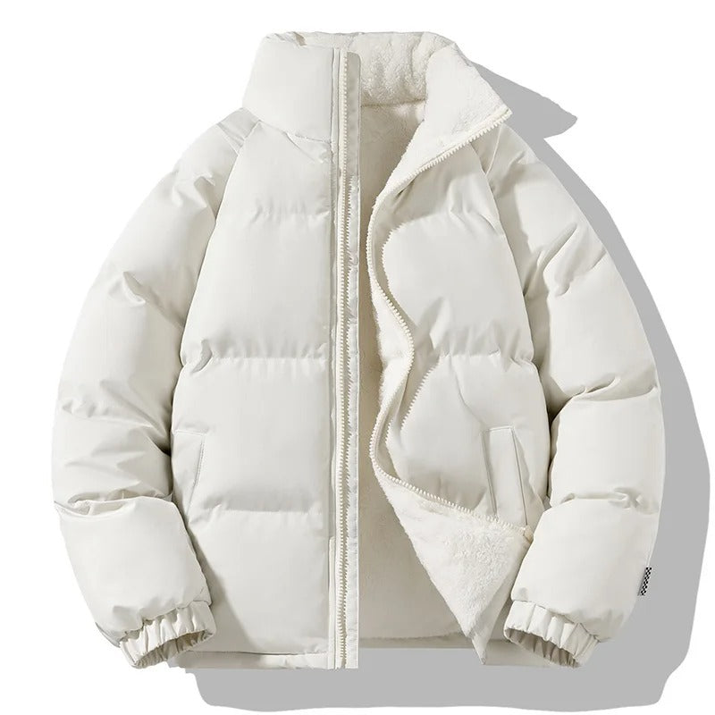 Herrenjacke mit Stehkragen aus dickem Fleece