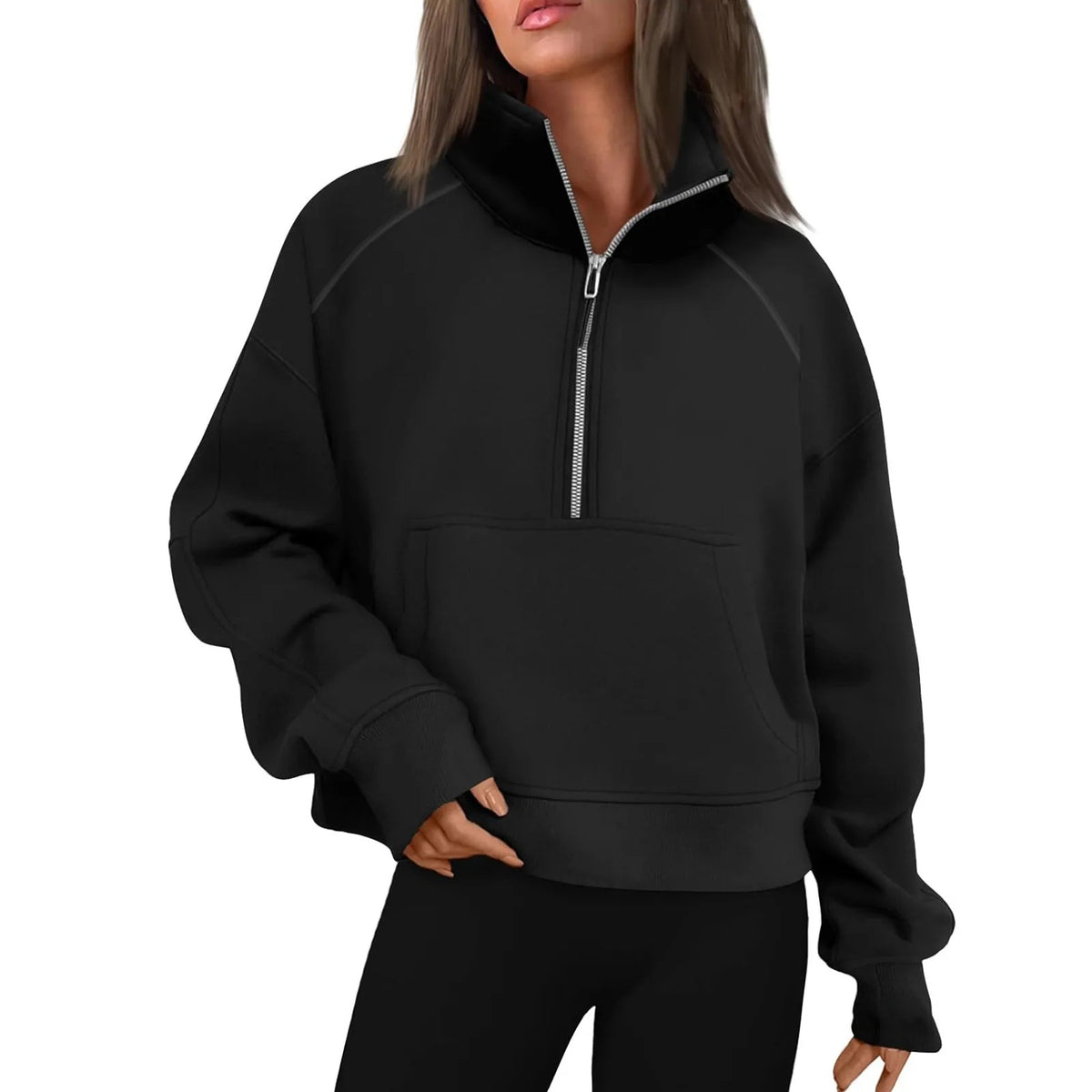 Damen-Fleecejacke mit Stehkragen