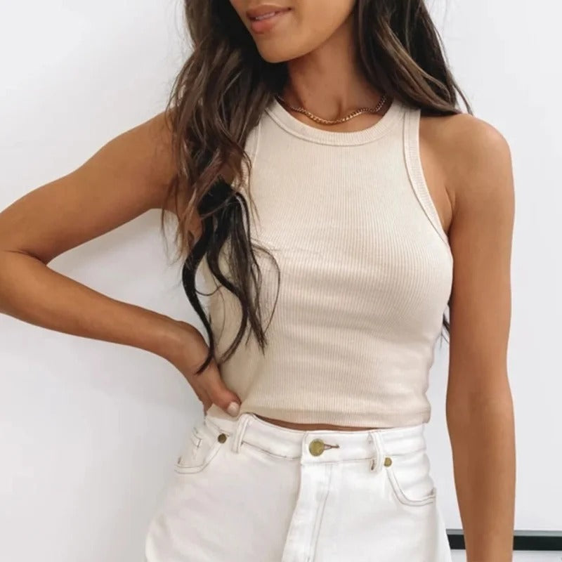 Lässig geripptes Damen-Tanktop