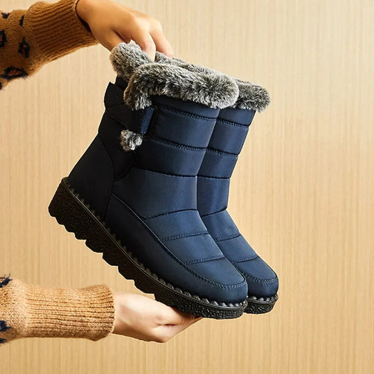 Warme Baumwollpelz-Stiefeletten für Frauen