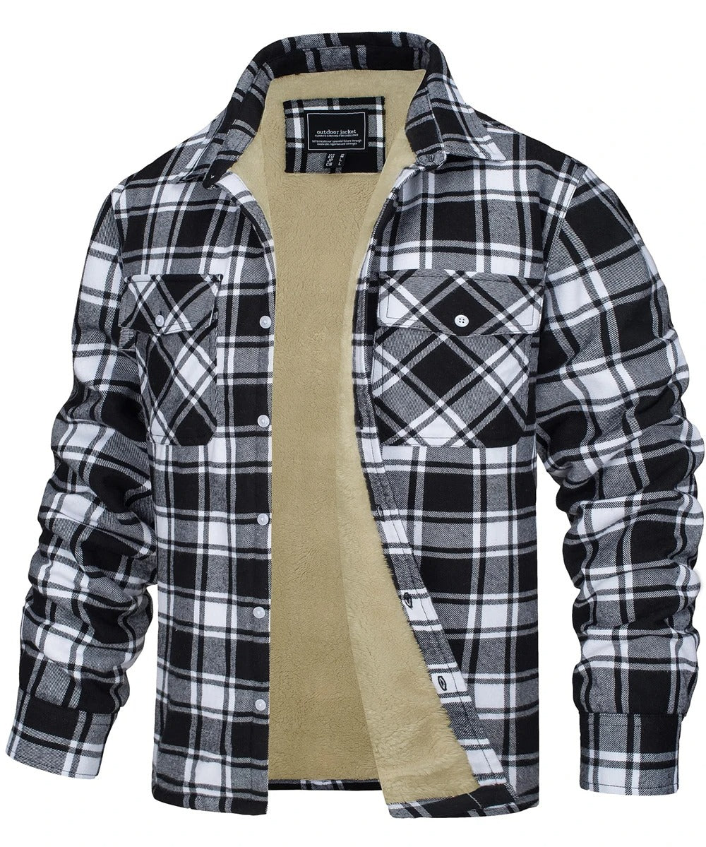 Flanell-Baumwoll-Karo-Jacke für Männer