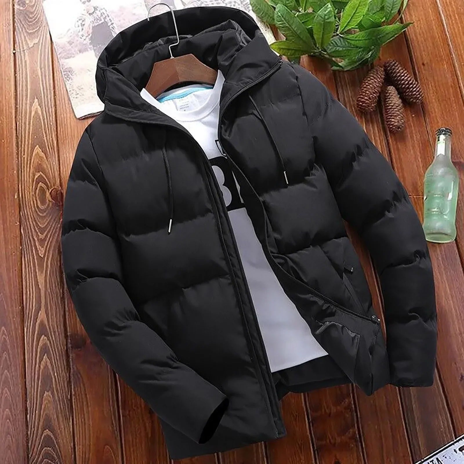 Warme Kapuzen-Pufferjacke für Männer