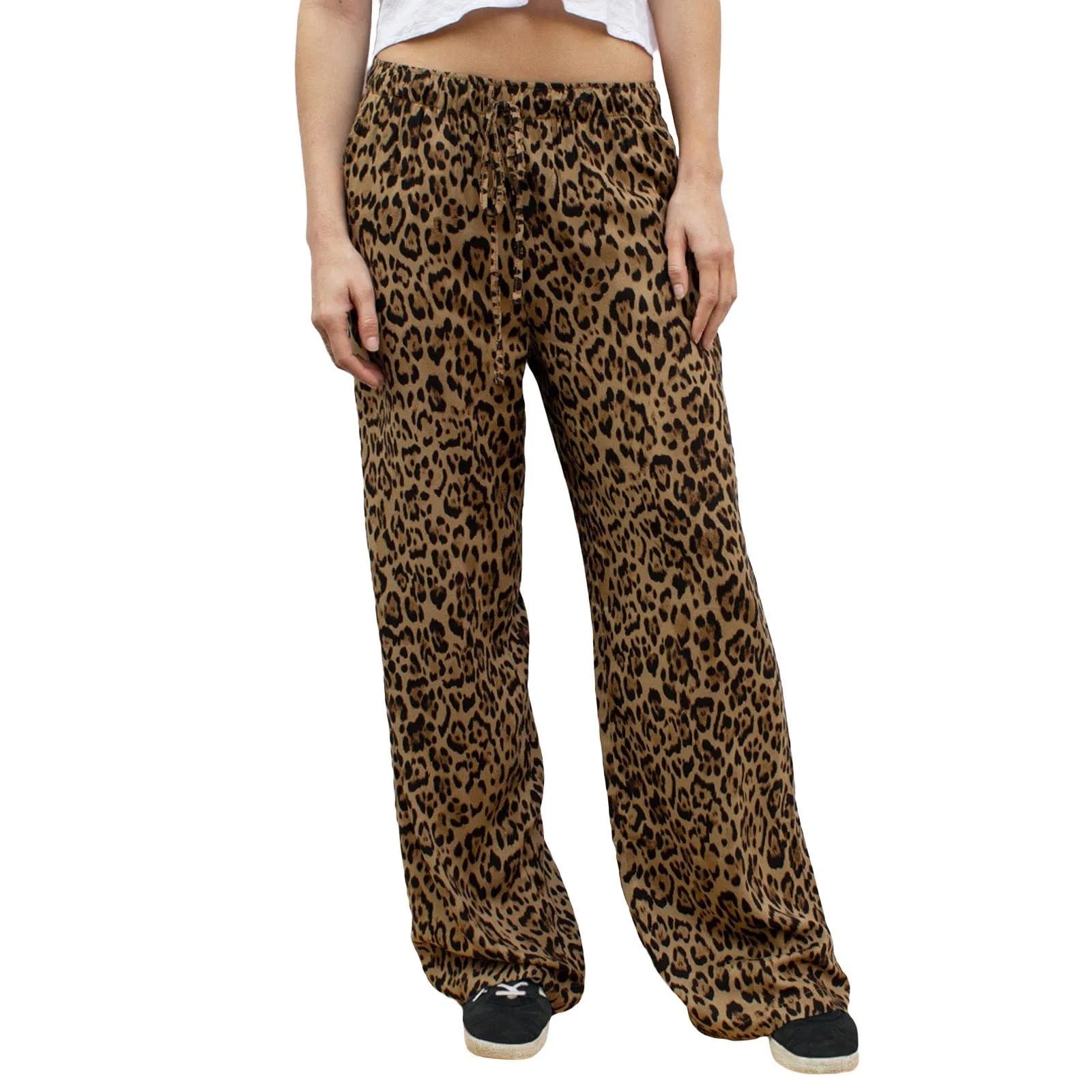 Vintage Leopardenmuster Weite Hose