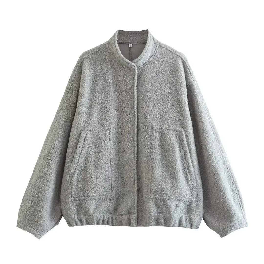 Tweed Oversized Bomberjacke für Damen