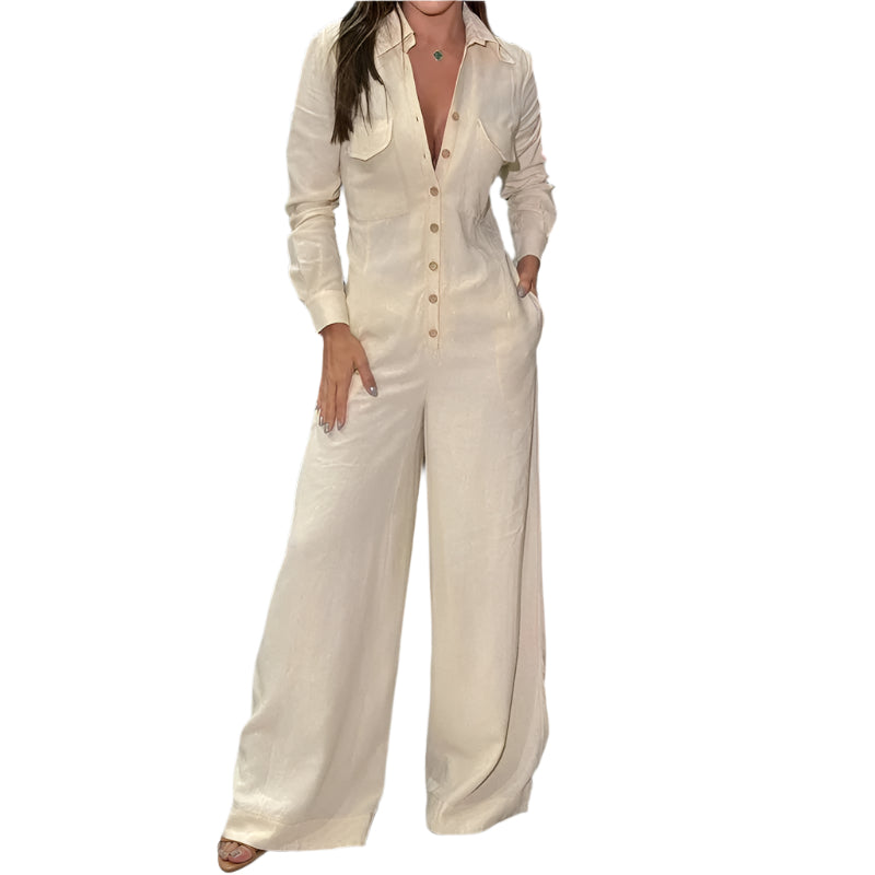 Overall mit Umlegekragen und langen Ärmeln