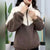 Mit Fleece gefütterte Jacke aus Wolle und Baumwolle für Damen