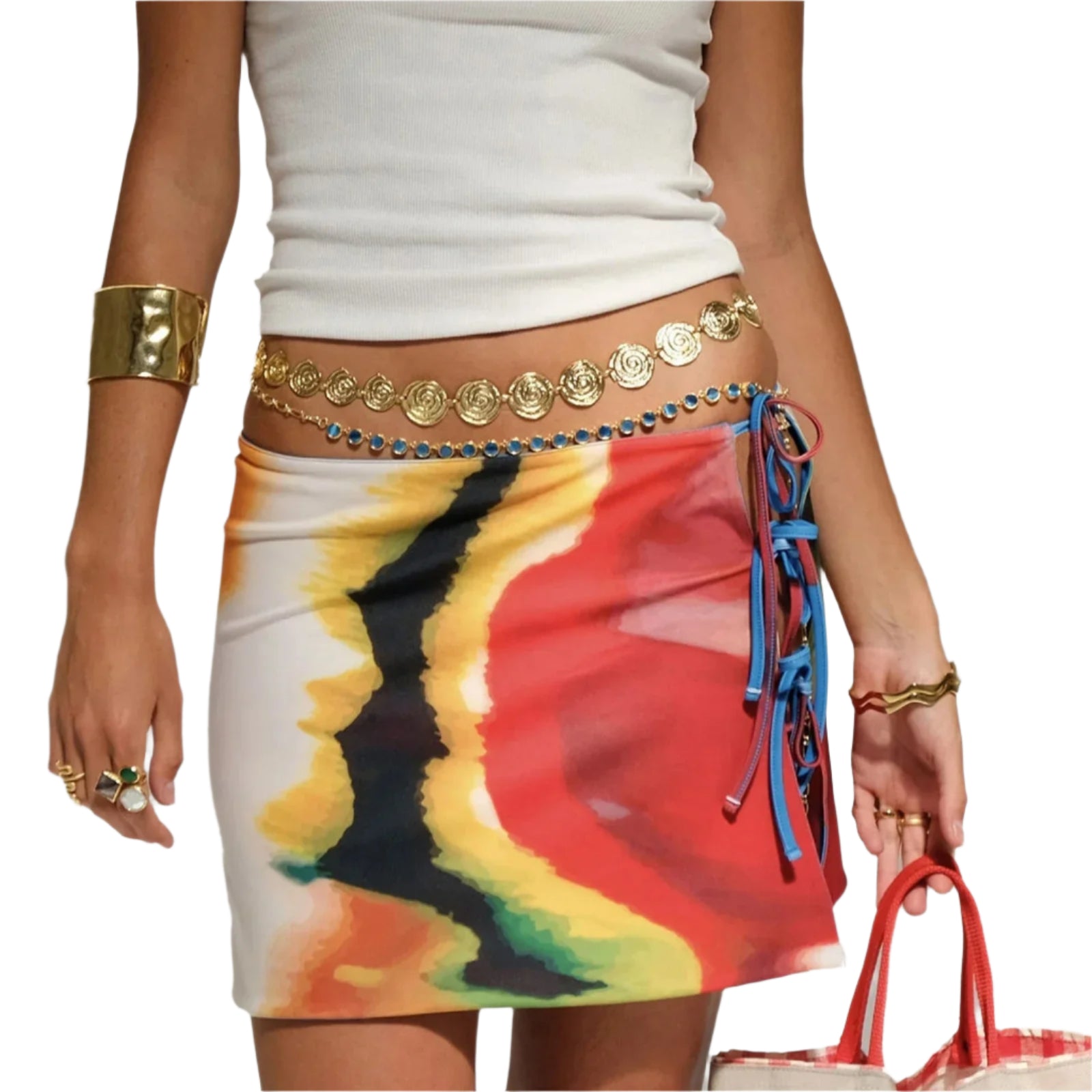 Tie-Dye Bodycon-Rock für Damen