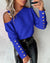 Langärmelige Button-Down-Bluse für Damen
