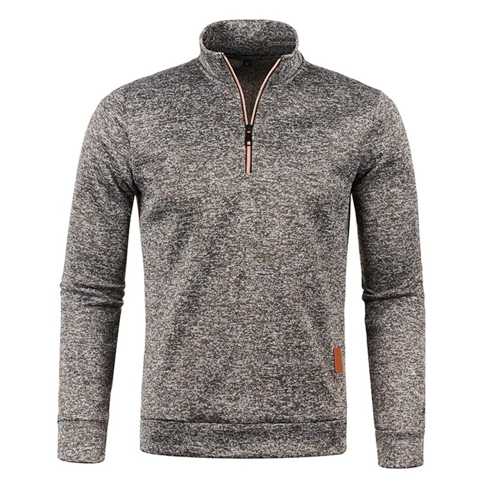 Herren-Pullover mit halbem Reißverschluss