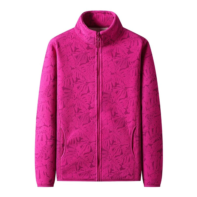 Bedruckte gebürstete Fleecejacke für Frauen