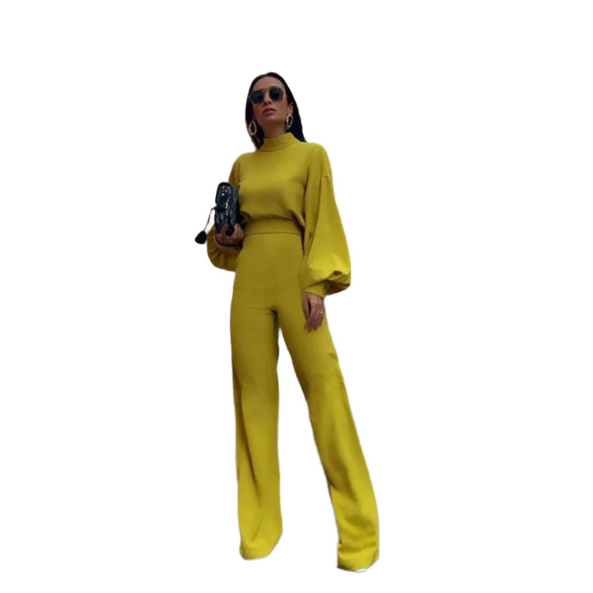 Overall mit hoher Taille und weiten Ärmeln