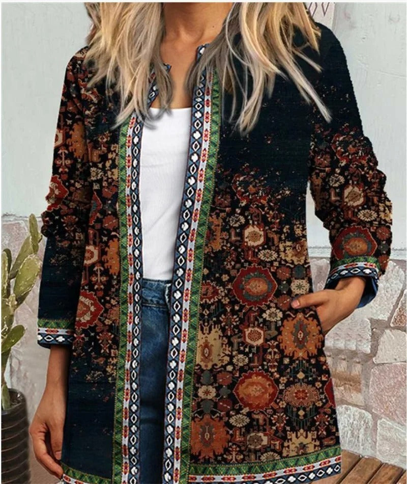Damenweste mit ethnischem Print