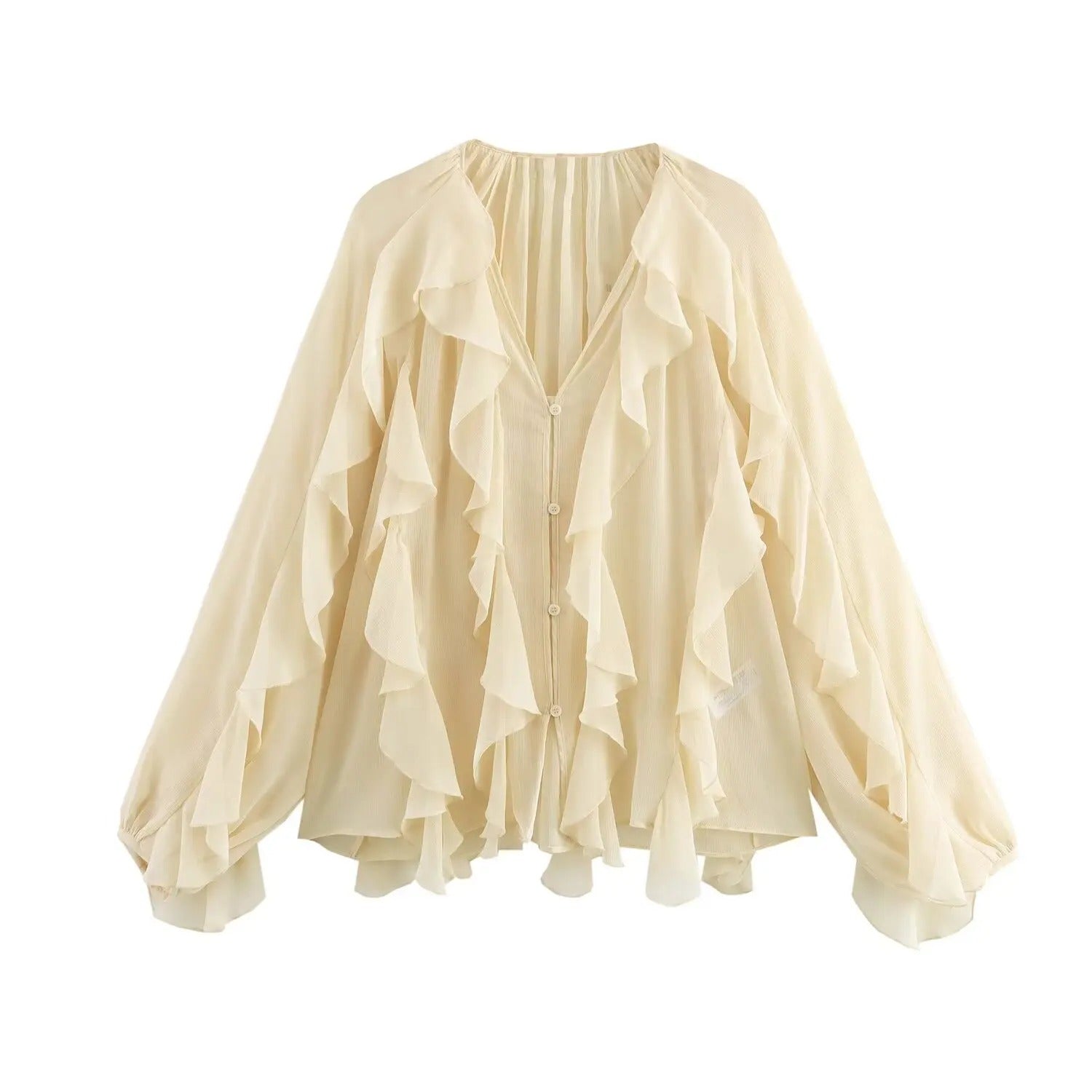 Damen durchsichtige Bluse mit Lagenlook