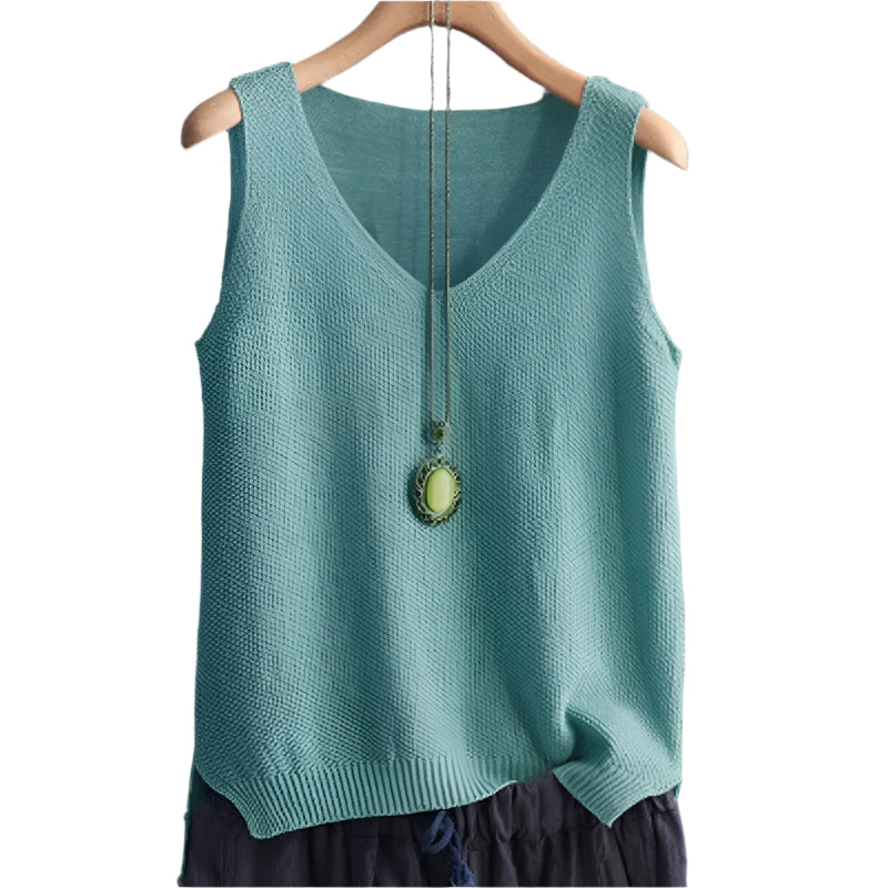 Ärmellose Strickbluse für Damen