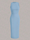 Kleid mit faltiger Taille für Frauen