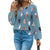 Chiffonbluse mit Federmuster