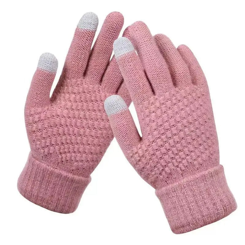 Klassische gestrickte Touchscreen-Handschuhe