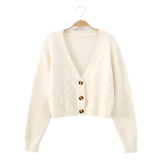 Strickjacke mit V-Ausschnitt für Damen