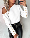 Langärmelige Button-Down-Bluse für Damen