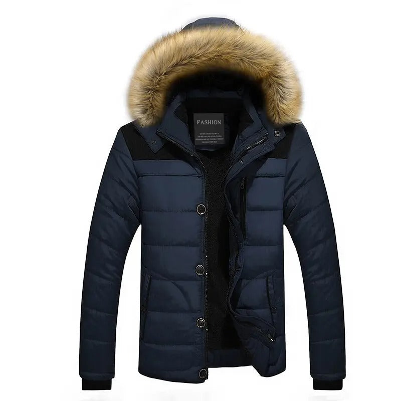 Herren-Parka aus Fleece-Daunen-Baumwolle