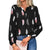 Chiffonbluse mit Federmuster