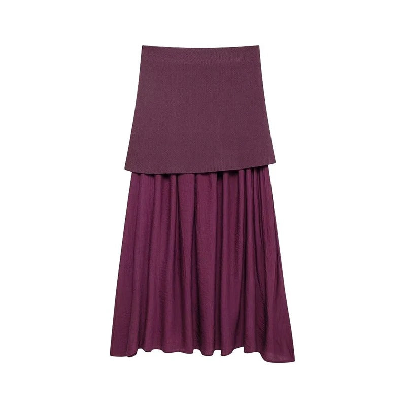 Damen Midirock mit Falten und seitlichem Reißverschluss