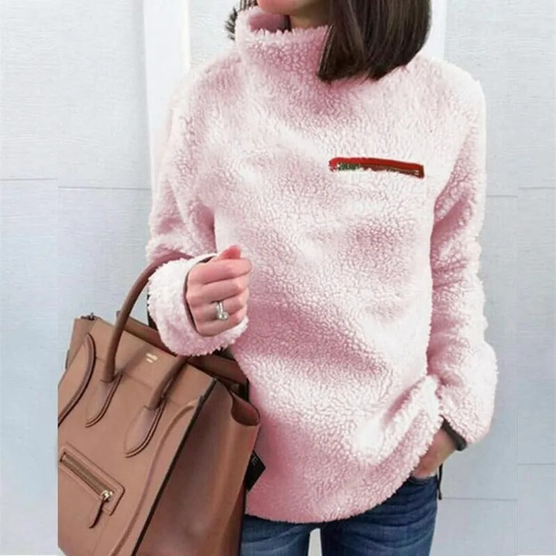 Warmer dicker Damen-Plüschpullover