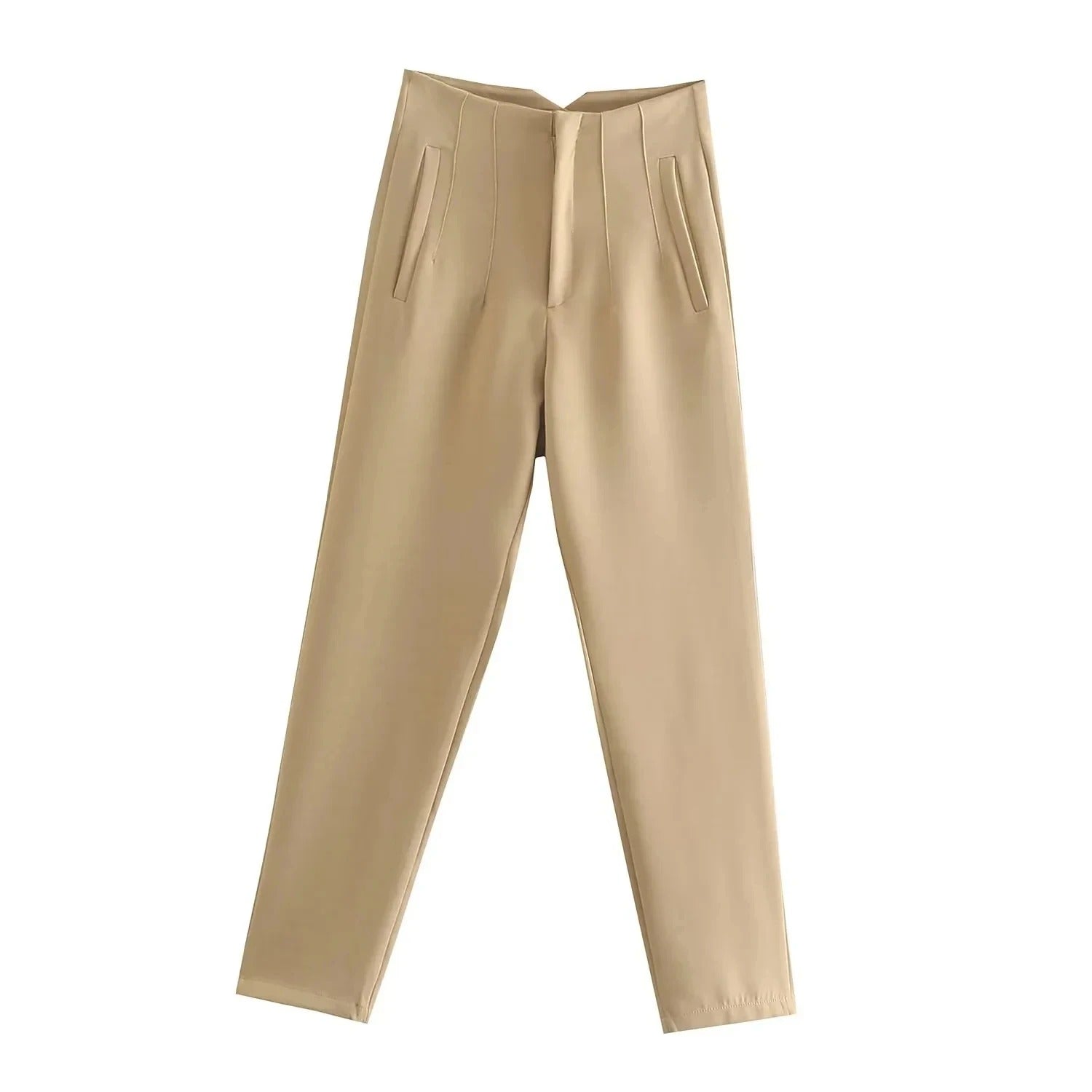 Damen-Hose mit hoher Taille und schmalem Bein