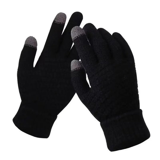 Klassische gestrickte Touchscreen-Handschuhe