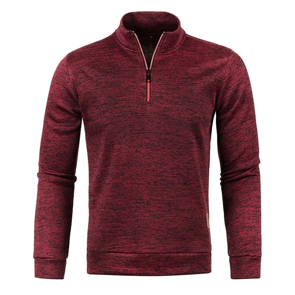Herren-Pullover mit halbem Reißverschluss