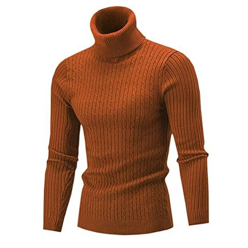Herrenpullover mit schmalem Rollkragen