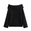 Off-Shoulder-Strickpullover für Frauen