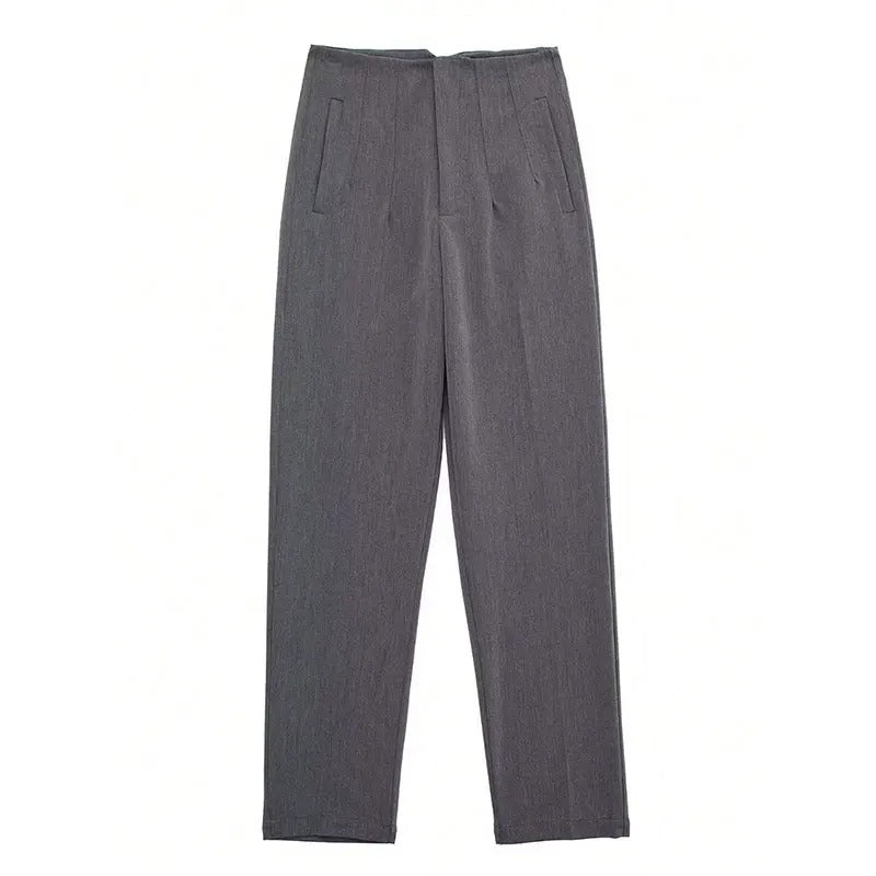 Damen-Hose mit hoher Taille und schmalem Bein