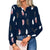 Chiffonbluse mit Federmuster
